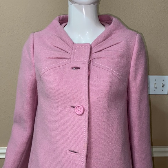 Kate Spade "Forever" Pea Coat  Etta Pink Wool with Vintage Bow Design - Picture 5 of 15